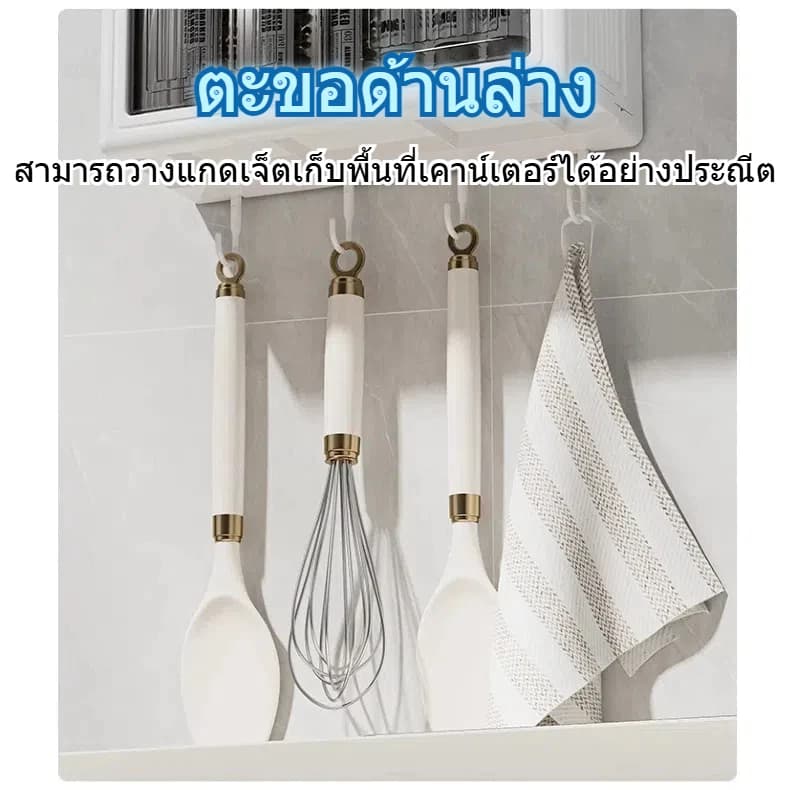 ชั้นวางเครื่องสำอางในห้องน้ำ สามชั้น ห้องน้ำ ตู้ติดผนังในห้องน้ำ ตู้ใส่ของในห้องน้ำกันน้ำ แผ่นกาว ไม่เจาะผนัง รูปที่ 4