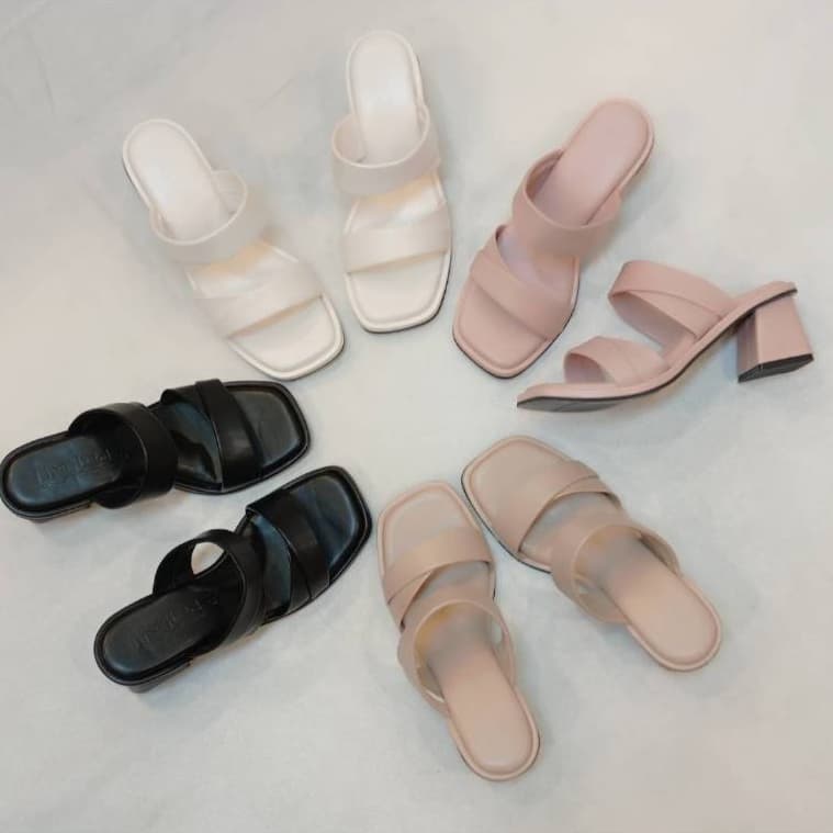 New!!!! รองเท้าส้นสูง 2.5 นิ้ว พื้นรองเท้านิ่ม หนัง PU อย่างดี แบบสวมใส่สบายมาก ผลิตในไทย รูปที่ 1