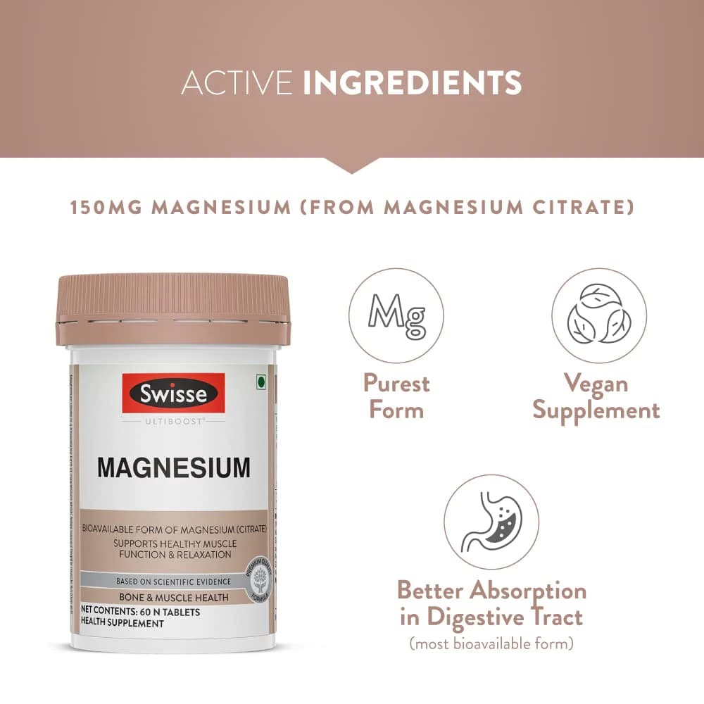 Swisse Magnesium ธาตุแมกนีเซียม 150mg 60เม็ด EXP06/2028 รูปที่ 5