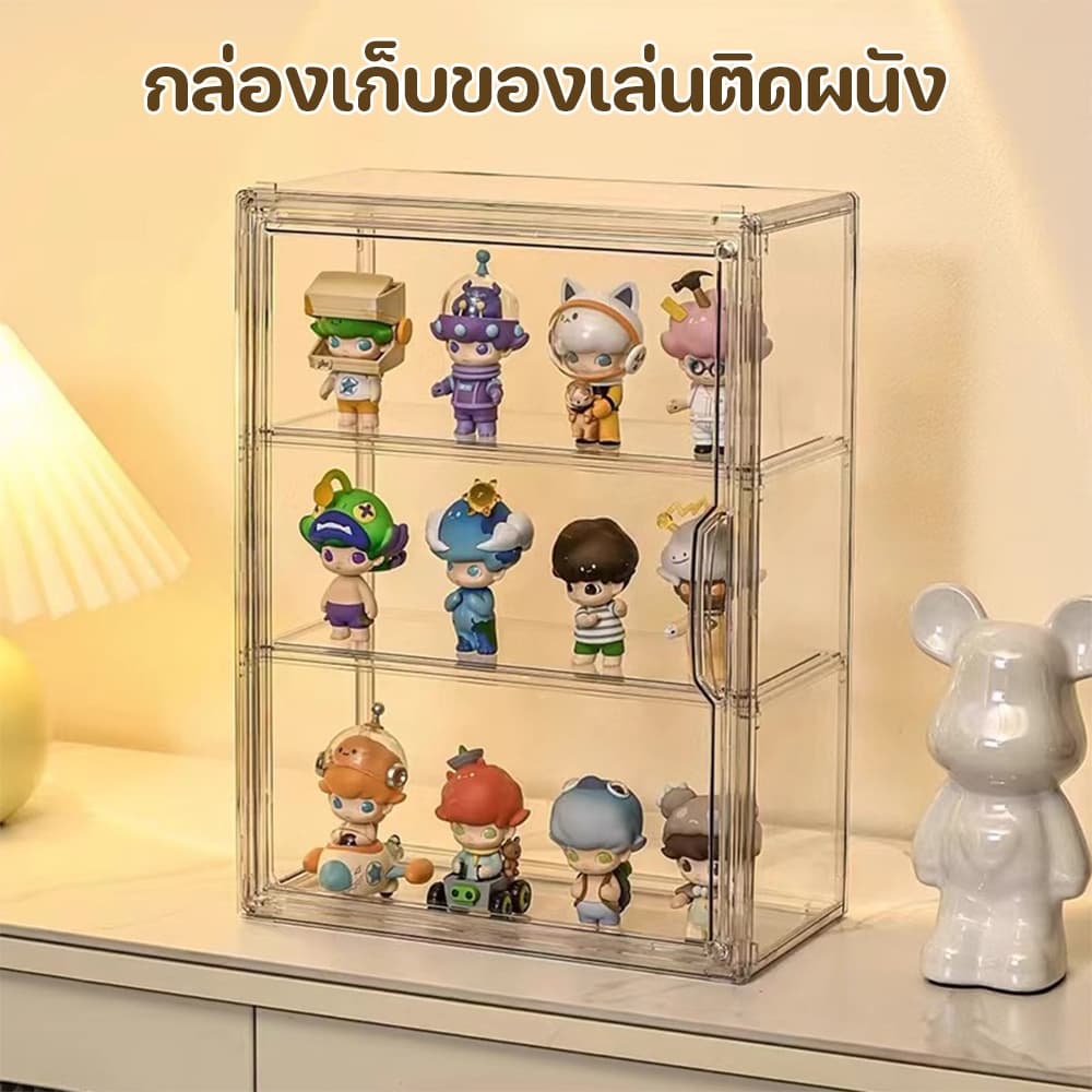 กล่องใส่โมเดล กล่องโชว์โมเดล กล่อง LABUBU ที่โชว์โมเดล ฟิกเกอร์ ของสะสม กันฝุ่น กันฝุ่นวางซ้อนกันได้ ความจุขนาดใหญ่ รูปที่ 1