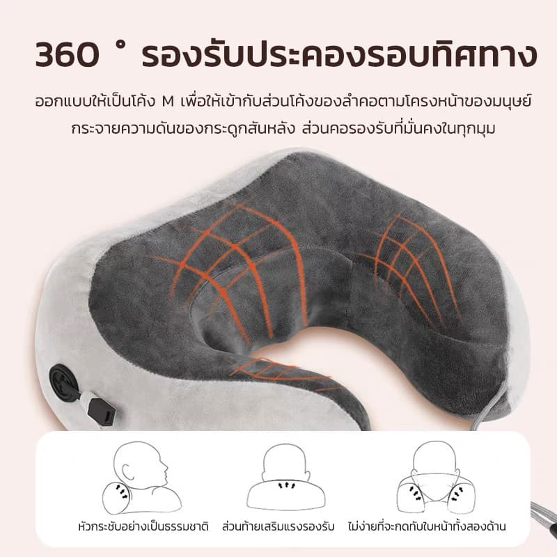 หมอนนวดคอไฟฟ้า หมอนนวดไฟฟ้า เครื่องนวด หมอนแก้ปวดคอ เครื่องนวดไฟฟ้า เครื่องนวดหลัง U-shape pillow Neck Massage รูปที่ 7
