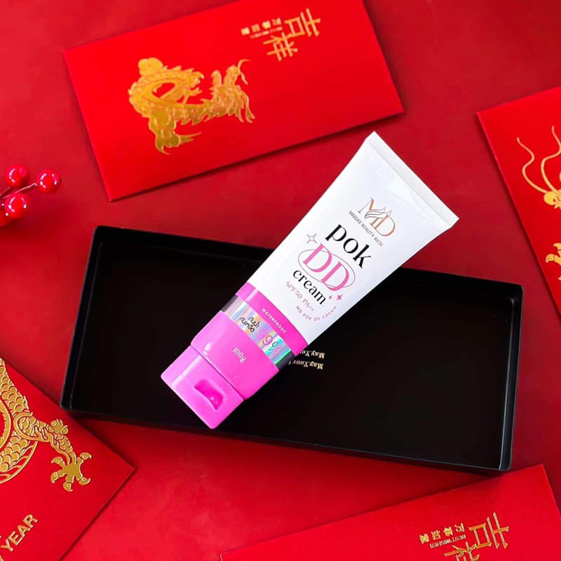 POK DD CREAM พอกดีดี กันน้ำกันเหงื่อ99% กันแดดSPF50 แตกตัวเป็นน้ำเกลี่ยง่าย ไม่ติดขน ไม่วอกไม่เทา พอกผิวกายขนาด 100 กรัม รูปที่ 6