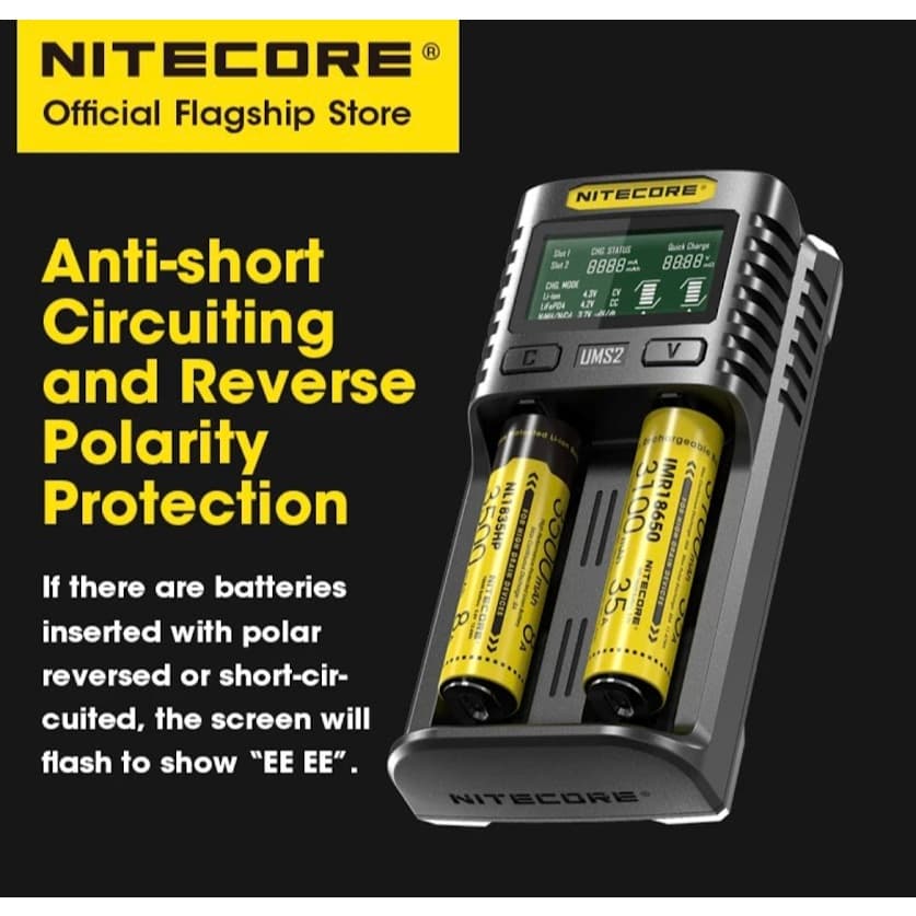 NITECORE UMS4 สี่ช่องแบตเตอรี่อัจฉริยะ USB-C 4A QC Fast CHARGING ที่ยอดเยี่ยมสําหรับ 18650 14500 26650 21700 AA AAA รูปที่ 8