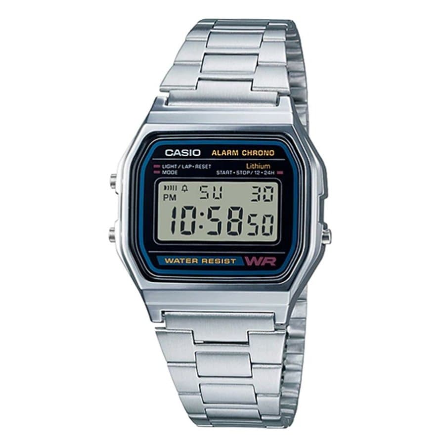 Casio รุ่น A158WA-1D ของแท้ ประกันศูนย์ ขนาด Unisex ไฟ LED จับเวลา 1/100 วินาที กันน้ำ สายเสตนเลส รูปที่ 3