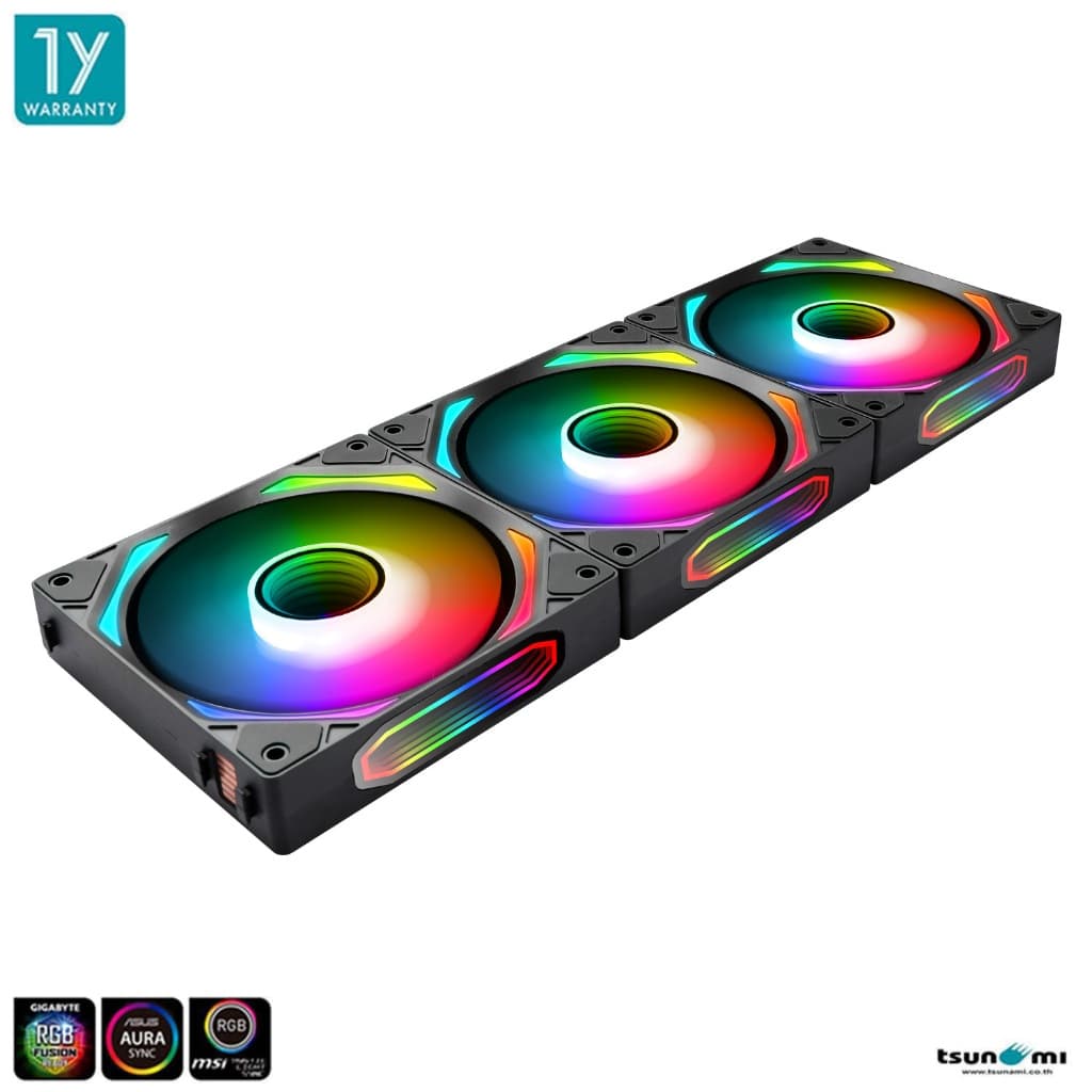 พัดลมระบายความร้อน Tsunami Blockfan Zero-II ARGB 12CM Cooling Fan รับประกันสินค้า 1 ปี รูปที่ 1