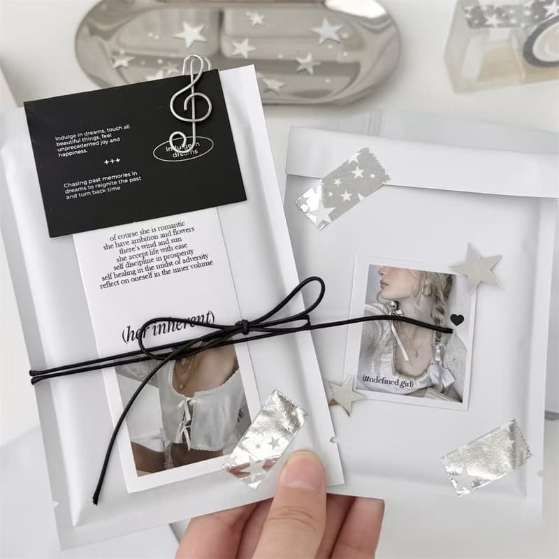 !เทปสติ๊กเกอร์ดาวเงิน 15mm DIY สำหรับตกแต่ง ยาว2m น่ารักมาก รูปที่ 6