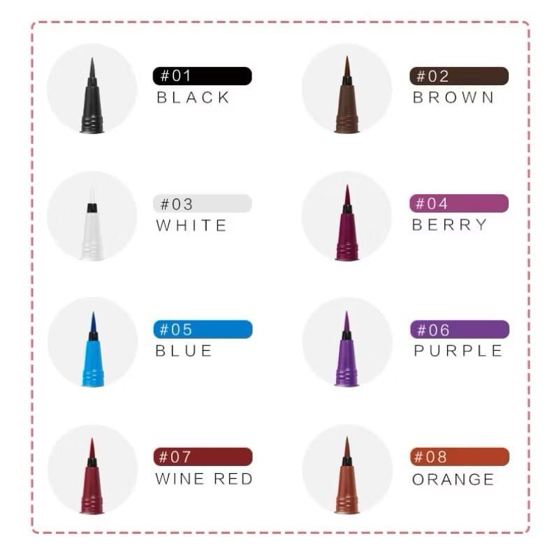 S-30NOVO Color Eyeliner อายไลเนอร์หัวพู่กัน 0.1 มม. สีสดชัด เส้นคมเรียวสวย ติดทนนาน กันน้ำ ไม่เลอะระหว่างวัน รูปที่ 7