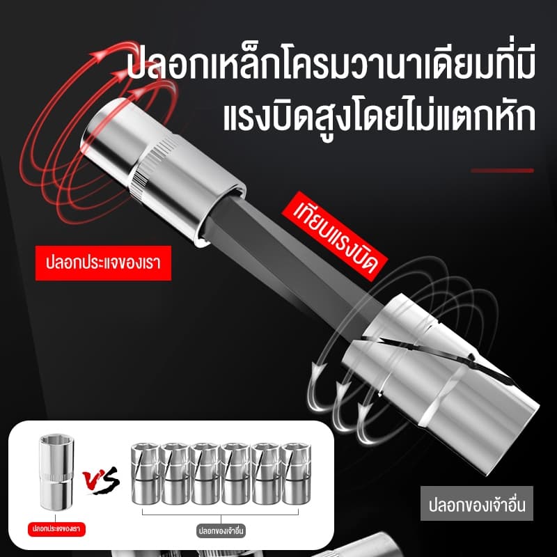 Carfriends ชุดบล็อก 46 ชิ้น 2 หุน ขนาด 1/4" ชุดเครื่องมือช่าง ชุดประแจ ชุดลูกบล็อกอเนกประสงค์ ชุดประแจซ่อมรถ รูปที่ 4
