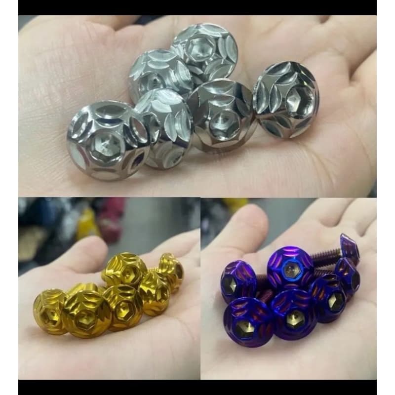 น๊อตฝากันร้อน2+ปลายท่อ3-รุ่น PCX 160-150 สแตนเลส สีทอง-เงิน-ไทเท รูปที่ 3
