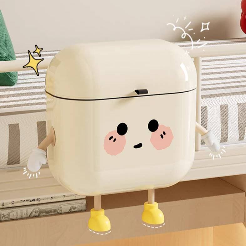 UFORU ถังขยะแขวน ถังขยะแบบติดผนัง กันน้ำมีฝาปิด พร้อมตกแต่งการ์ตูน DIY สไตล์มินิมอล น่ารักสุดๆ กล่องใส่ของอเนกประสงค์ รูปที่ 9