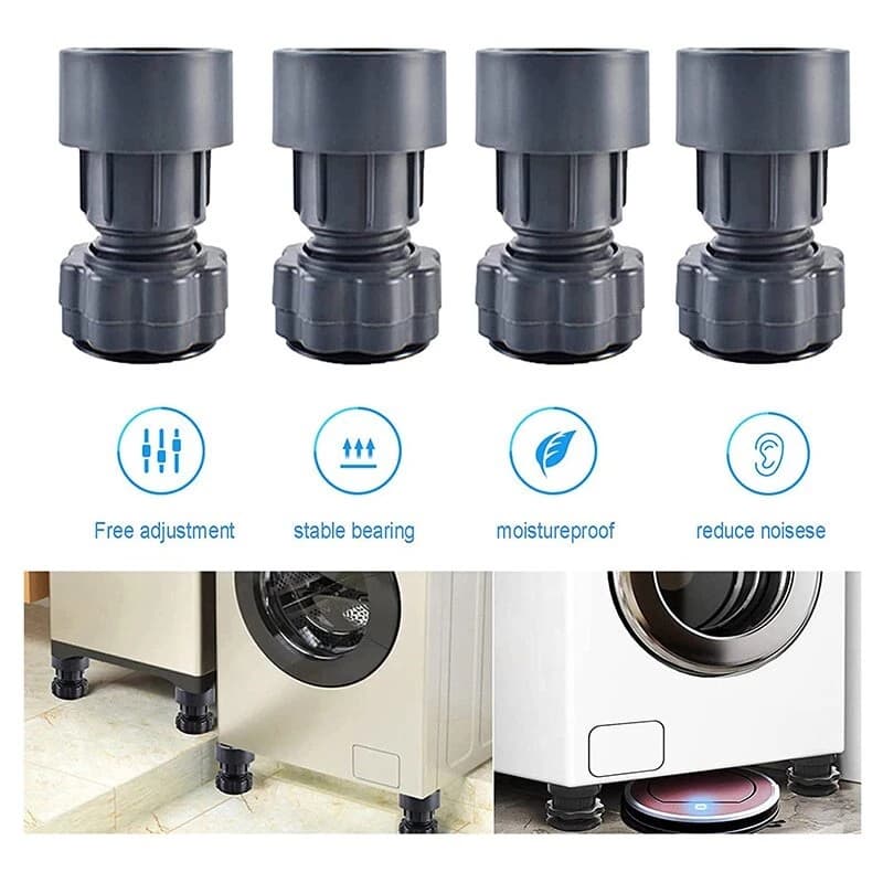 ขารองเครื่องซักผ้า 4 ชิ้น ขายาง ฐานรองเครื่องซักผ้า ปรับความสูงได้ กันสั่นสะเทือน กันเสียงดัง กันลื่น รองตู้เย็น รูปที่ 2