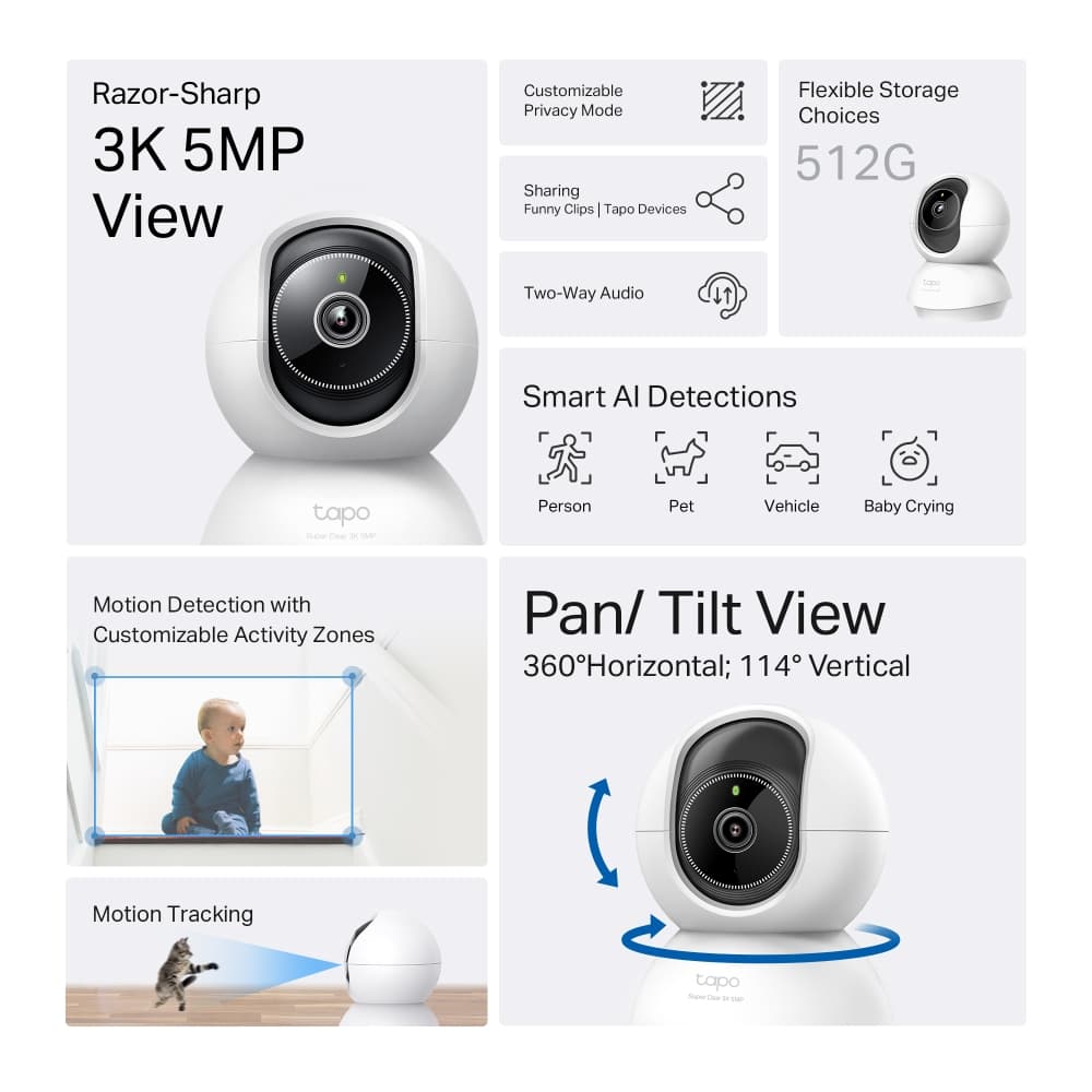 TP-LINK TAPO C230 คมชัดเป็นพิเศษความละเอียด เทคโนโลยี AI-ของแท้ 2 ปี รูปที่ 3