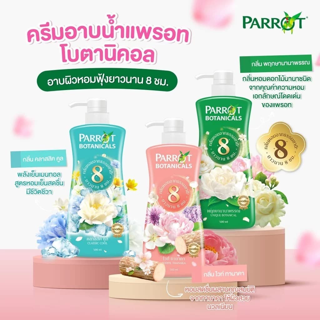 Parrot Shower Cream 400ml แพรอท ครีมอาบน้ำ รีฟิล 400มล รูปที่ 3