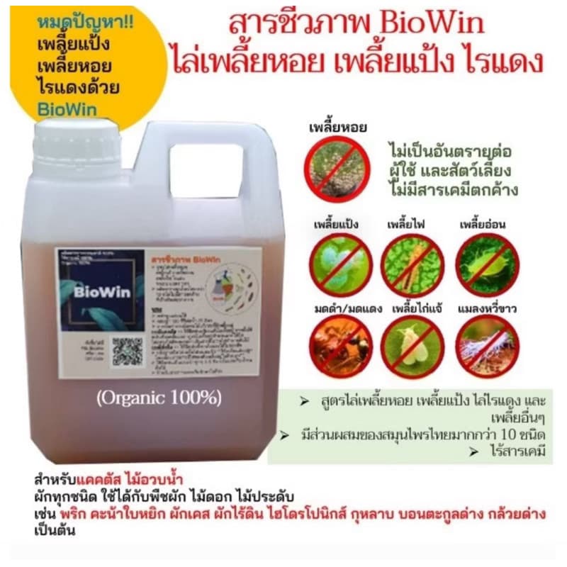 ‼สาร BioWin กำจัดเพลี้ยแป้ง เพลี้ยหอย เพลี้ยไฟ ไรแดง ไล่หนอน ไล่แมลง รูปที่ 2