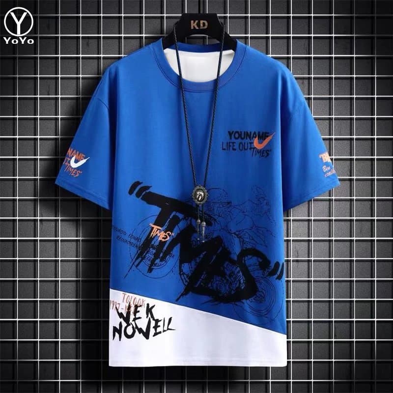 YOYO ชุดแฟชั่นชายเสื้อยืดแขนสั้น + กางเกงขาสั้น ผ้าแห้งเร็วหลวมชุดกีฬาและชุดพักผ่อน รุ่น2804 รูปที่ 6
