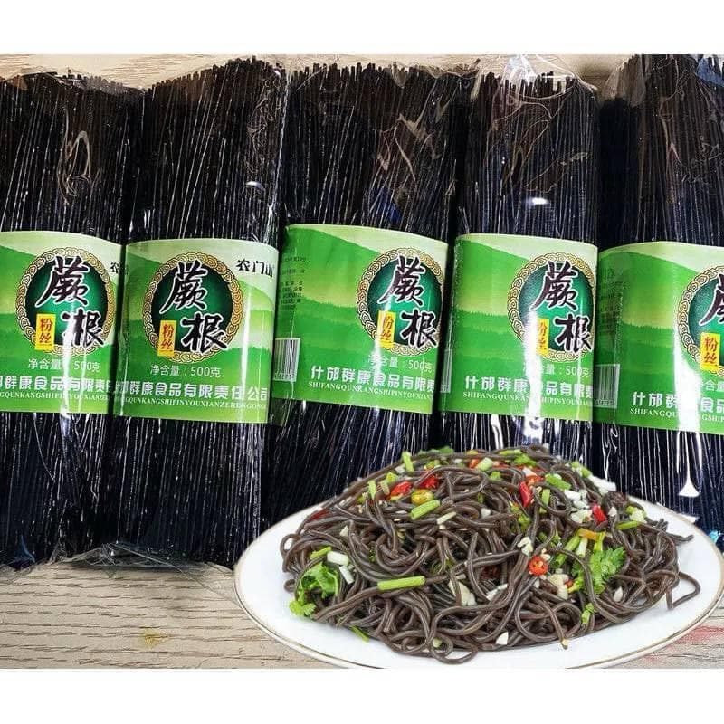 เส้นรากเฟริน์ หม่าล่า เส้นก๋วยเตี๋ยว เส้นบะหมี่ดำ เพื่อสุขภาพ แคลต่ำ เส้นเหนียวนุ่มหนึบ รูปที่ 6