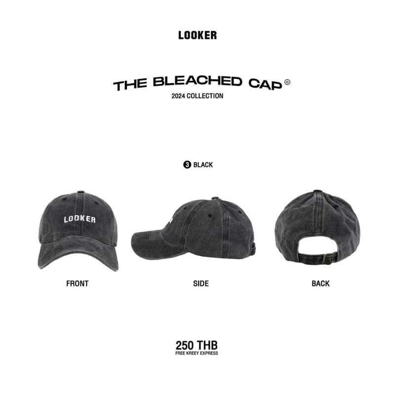 LOOKER - THE Bleached Cap หมวกแก็ปผ้าฟอก 5 สี รูปที่ 3
