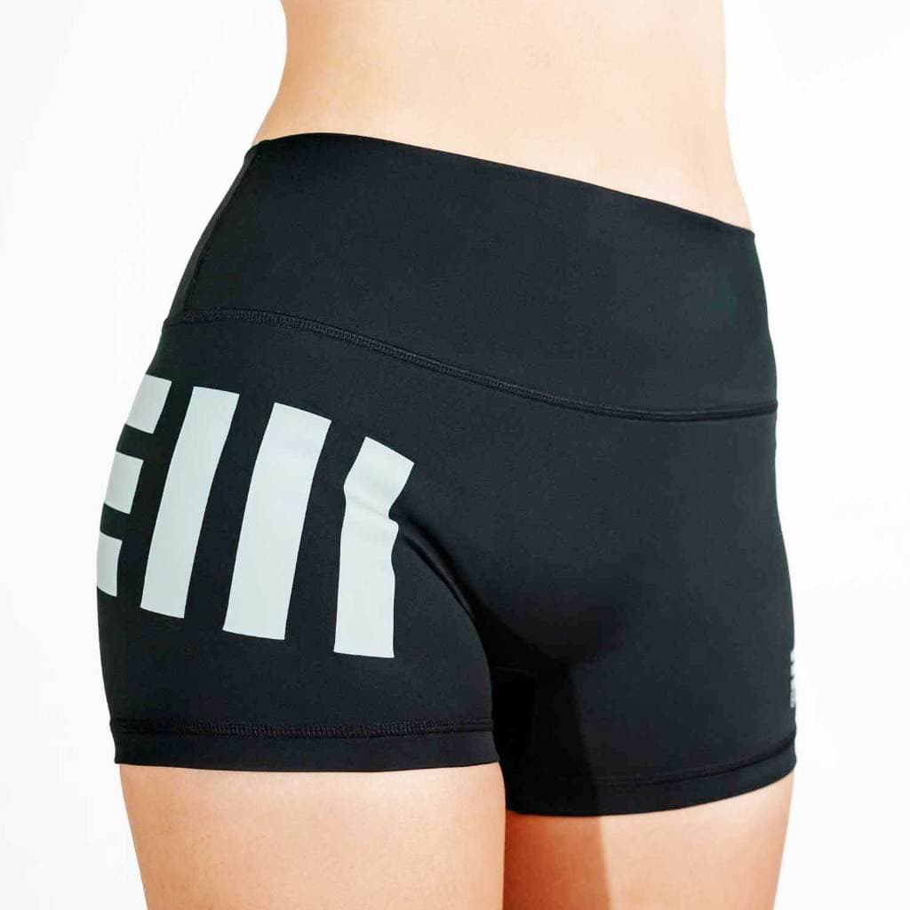 East West EveryWear กางเกงออกกำลังกายขาสั้นผู้หญิง SEAMLESS BUTT HUGGERS - BLACK GRAY SHORT 2.5 นิ้ว เอวสูง รูปที่ 2