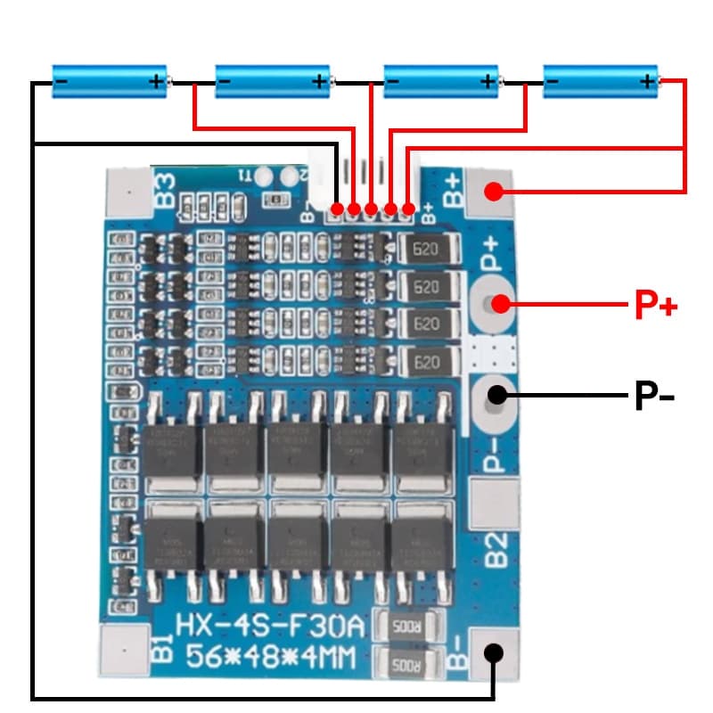 วงจรป้องกันแบตเตอรี่ BMS LiFePo4 4S 6S 3.2V 32650 14.6V 21.9V บอร์ดโมดูลป้องกันแบตเตอรี่ลิเธียม แบตเตอรี่ลิเธียมฟอสเฟต รูปที่ 6