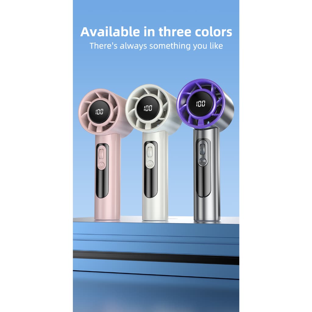 พัดลมพกพา Turbo Fan 100-Speed, USB พัดลมมือถือ Pocket Mini Fan Type-C ชาร์จเร็ว รูปที่ 8