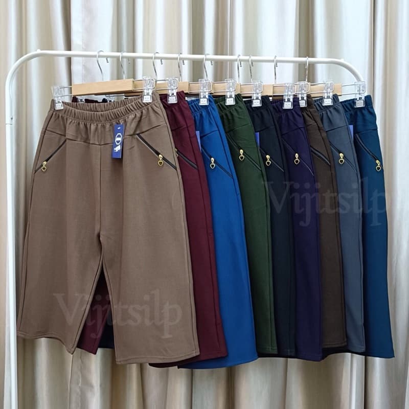 กางเกงผ้ายึดเกาหลีขา5ส่วน/กางเกงคนแก่ ใส่สบาย#A781 รูปที่ 1