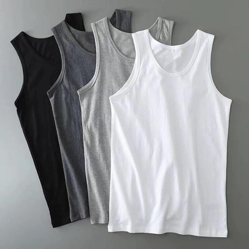 ผู้ชายโพลีเอสเตอร์ธรรมดา Sando Slim Fit เสื้อกั๊กด้านบนมัสลินกล้ามเนื้อพื้นฐาน รูปที่ 1
