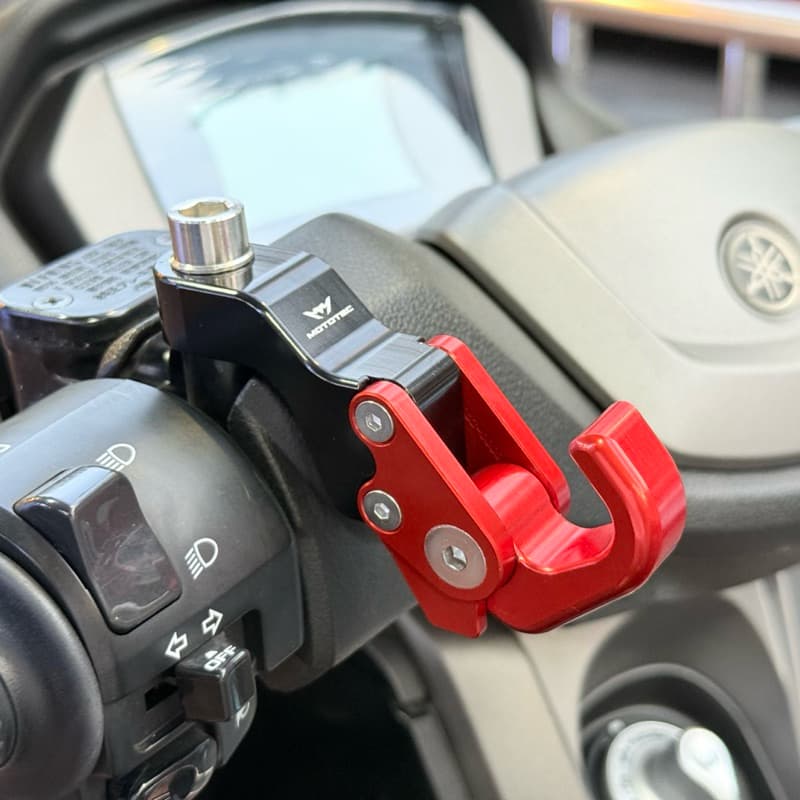 MOTOTEC MT-HO02 ตะขอเเขวนของแบบติดรูกระจก สำหรับมอเตอร์ไซด์ ตะขอแขวนหมวกกันน๊อค วัสดุอลูมิเนียม รูปที่ 9