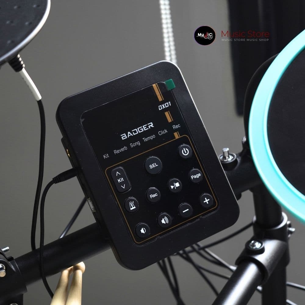 ใหม่ล่าสุด!! BADGER รุ่น DX-01 กลองไฟฟ้าหนังมุ้ง สัมผัส ออกแอมป์ได้ ต่อเป็น MIDI ได้ ทำเพลงได้มี รูปที่ 2