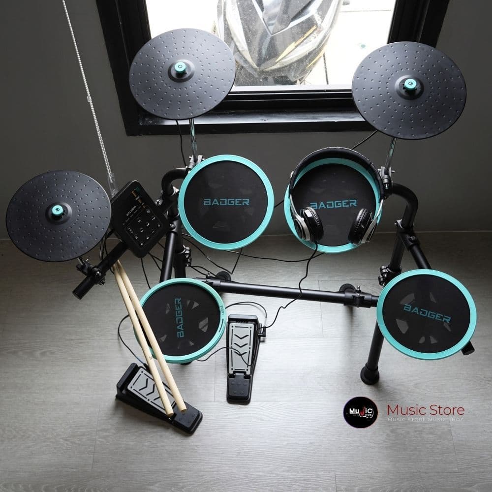 ใหม่ล่าสุด!! BADGER รุ่น DX-01 กลองไฟฟ้าหนังมุ้ง สัมผัส ออกแอมป์ได้ ต่อเป็น MIDI ได้ ทำเพลงได้มี รูปที่ 4