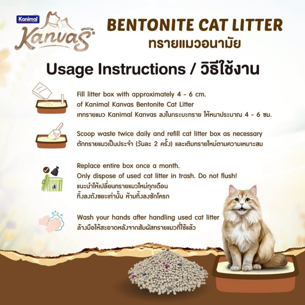 Kanimal Kanvas Bentonite Cat Litter คานิมอล ทรายเบนโทไนท์ จับตัวใน1วินาที ขนาด 10 ลิตร รูปที่ 4