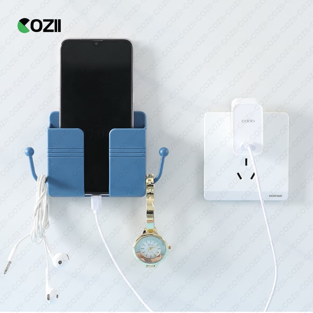 COZII ที่เก็บสายชาร์จ ที่แขวนมือถือติดผนัง ที่วางรีโมตคอนโทรล ประหยัดพื้นที่ ไม่ต้องเจาะรู ที่วางมือถือ 5สี กล่องเก็บรีโ รูปที่ 7