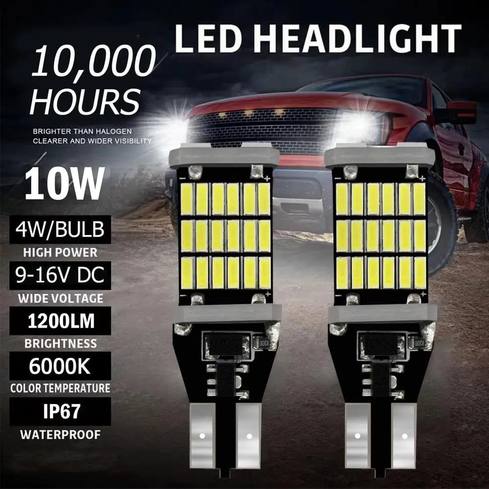 ประเทศไทย 24 ชั่วโมงT10/T15 หลอดไฟเลี้ยวไฟหรี่ LED 45 ชิป ใช้ได้กับรถยนต์มอเตอร์ไซค์ ความสว่างสูง พิเศษ รูปที่ 4