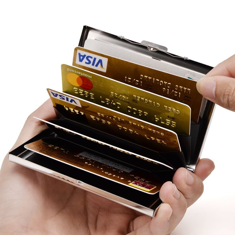 กล่องสแตนเลสสําหรับบัตรเครดิต ระบบป้องกัน Rfid Id การโจรกรรม กระเป๋าบัตร นามบัตรเครดิต ใส่ป้องกัน รูปที่ 6