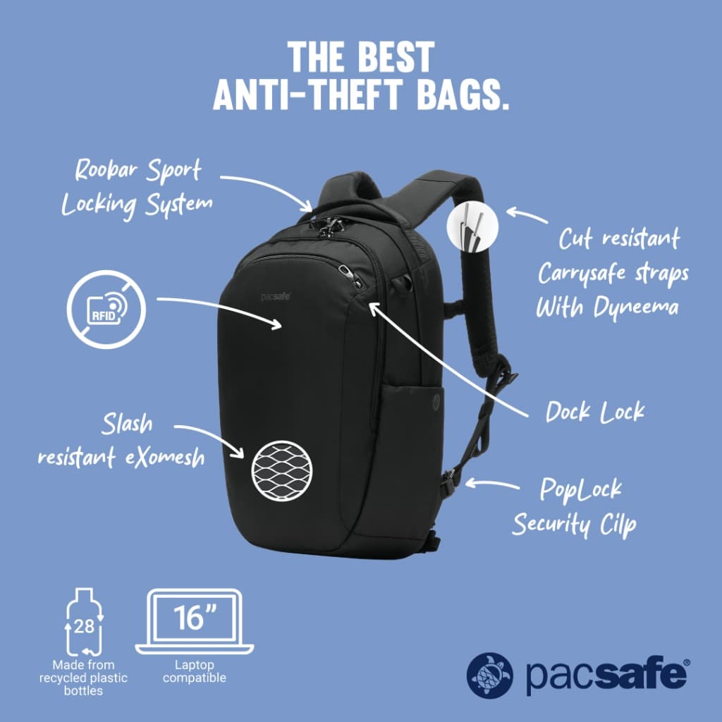 Pacsafe V 26L Tour Backpack กระเป๋าสะพาย กระเป๋ากันขโมย รูปที่ 3