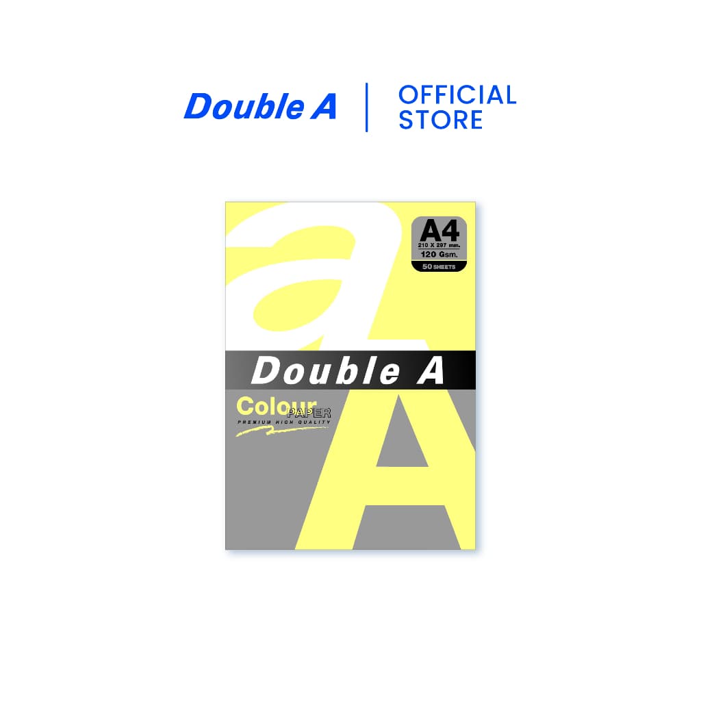 Double A กระดาษสี A4 หนา 120 แกรม จำนวน 50 แผ่น/แพ็ก จำหน่าย 1 แพ็ก รูปที่ 2