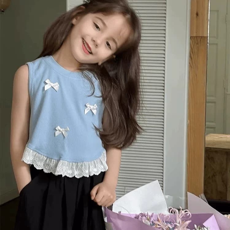 เสื้อแขนกุดเด็ก เสื้อผ้าเด็กผู้หญิง ผ้านิ่ม ใส่สบาย งานจริงตรงปก สไตล์แฟชั่น #24001 รูปที่ 3