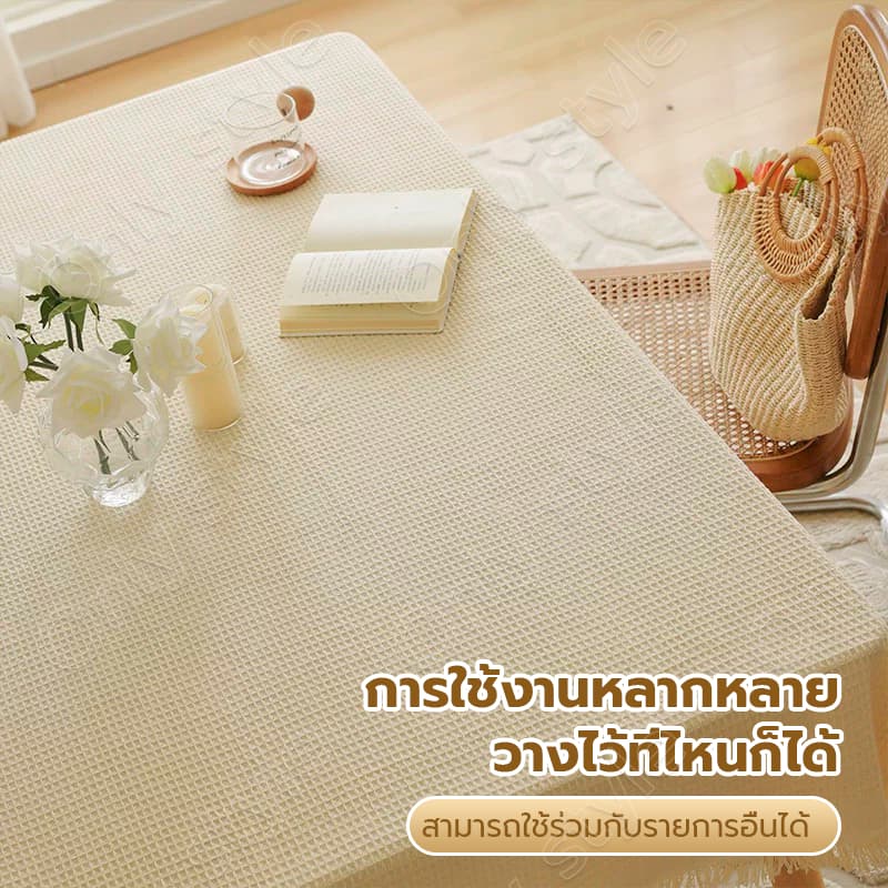 ผ้าปูโต๊ะ เนื้อผ้าฝ้ายเพิ่มหนา ผ้าเช็ดตัวโซฟา ผ้าปูชายหาด ผ้าคลุมโต๊ะ ตกแต่งห้อง สําหรับตกแต่งโต๊ะ เสื่อปิคนิค รูปที่ 3