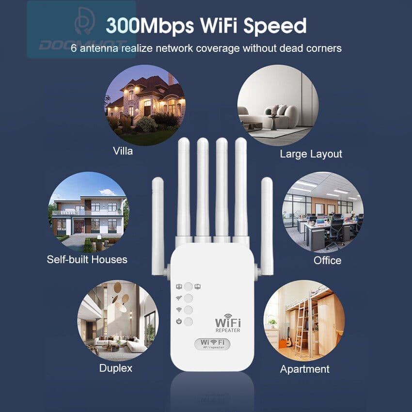 สัญญาณอ่อนที่ไหน ก็เสียบปลั๊กตรงนั้น Wifi Repeater 6เสาอากาศขยาย ขจัดจุดบอดของเครือข่าย 1200Mbps ตัวขยายสัญญาณ รูปที่ 3