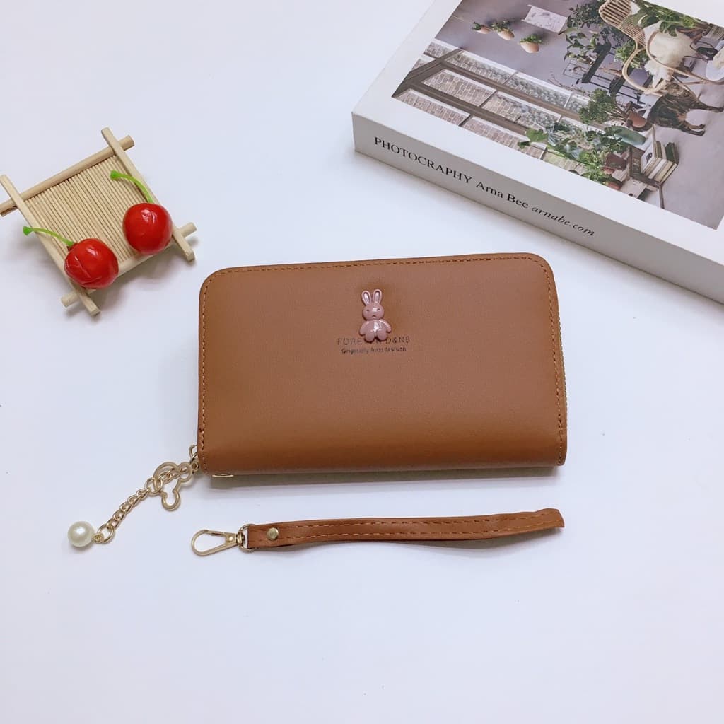 DN005#กระเป๋าสตางค์ใบกลางมีช่วงใส่บัตรงทั้งหมด4ช่อง วัดสุด:หนังPU รุ่นใหม่มีสายคล้องมือทุกใบค่ะ รูปที่ 7
