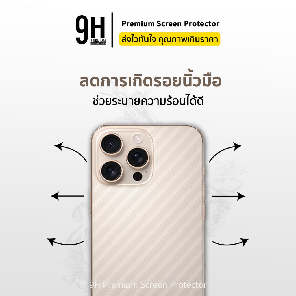ฟิล์มหลัง เคฟล่า For iphone 17 pro max 17air 16e 16 pro max 15 promax 14 pro 13 pm 12 iphone11 6 7 8 ฟิล์มกันรอย ไอโฟน รูปที่ 5