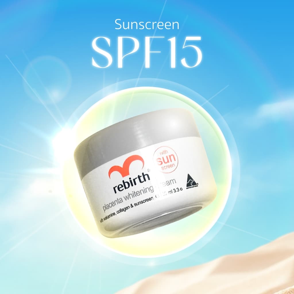 REBIRTH PLACENTA WHITENING CREAM & SUNSCREEN 100ML รีเบิร์ท รกแกะ ไวท์เทนนิ่ง & กันแดด รูปที่ 5