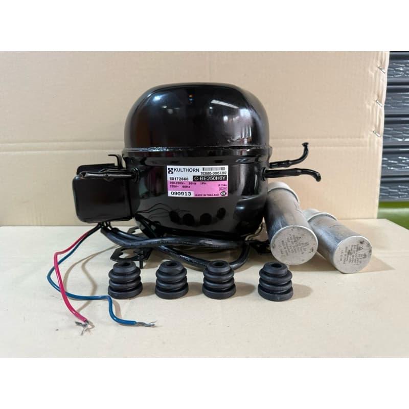 คอมเพรสเซอร์ตู้แช่ พร้อมชุดสตาร์ทครบ C-BE250H6Y ขนาด 1/3HP น้ำยา R134a (คอมพ์ถอด มือ 2มีน้ำมันพร้อมใช้งาน อะไหล่ตู้เย็น รูปที่ 4