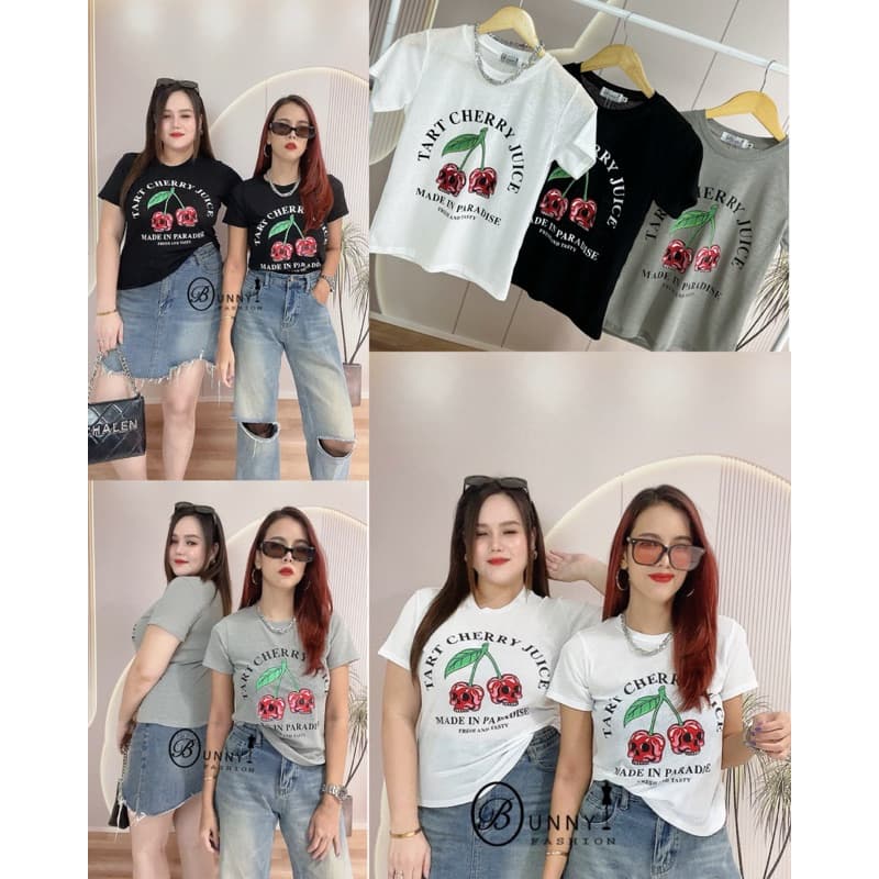 A180 BunnyFashion เสื้อสลาฟสกรีนลาย มี 3 ขนาดไซส์ เนื้อผ้าบาง รูปที่ 3