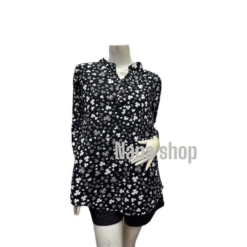 Nana shop18806 เสื้อสตรีผ้าสปันพิมม์ลาย38”-46”ผ้านิ่ใมใส่สบาย รูปที่ 6