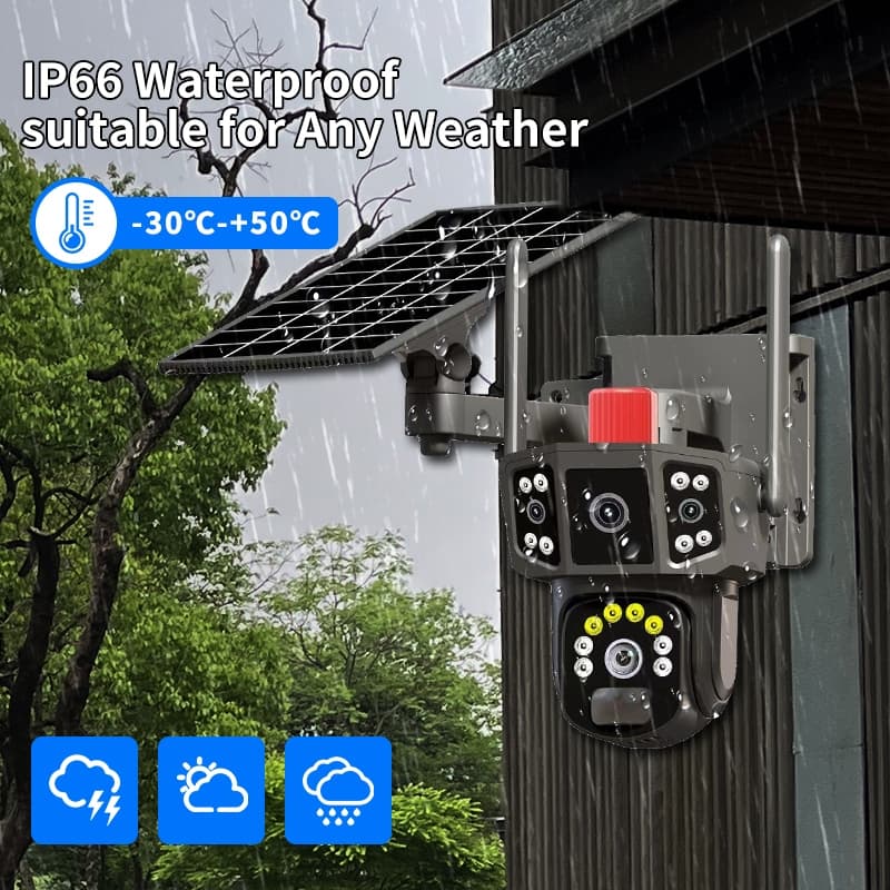 4G-WIFI Camera 12MP 6K 18LED Solar Cell กล้องวงจรปิดใส่ซิม-ไวไฟ โซลาร์เซลล์ 12ล้านพิกเซล กล้อง2เลนส์3จอ รูปที่ 5