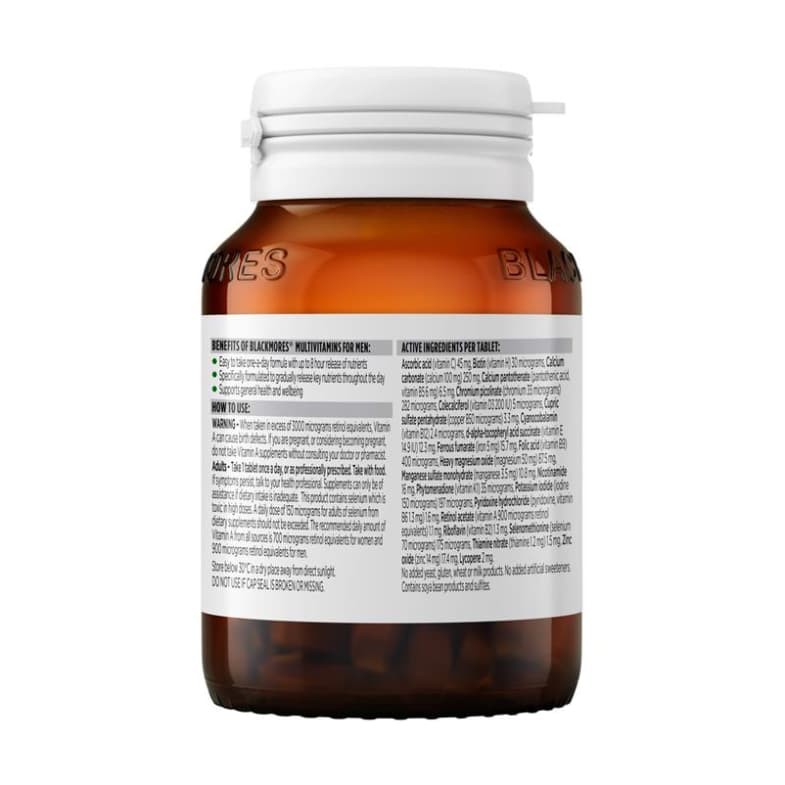 Blackmores Multivitamin For Men, 50+ Sustained Release 60 Tablets วิตามินรวมสำหรับผู้ชาย และวัย 50+ รูปที่ 3