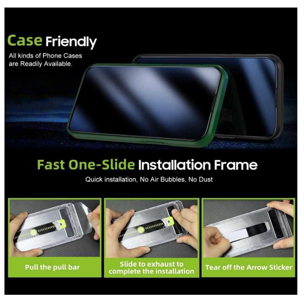 For iPhone 17 Pro Max Privacy Screen Protector, Anti-spy Tempered-Glass with Flawless Fit Tray Air 16 15Plus 14+ 13Pro รูปที่ 3