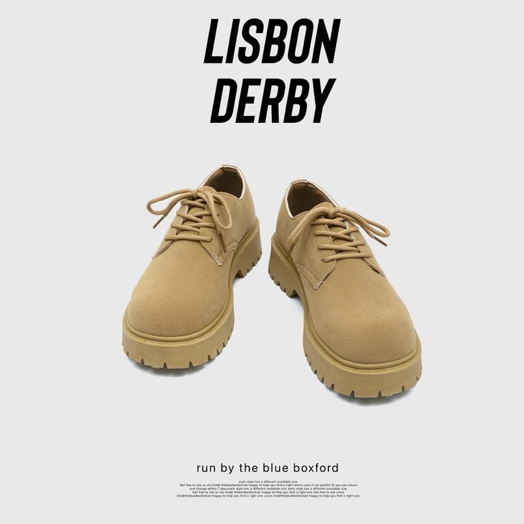 The Classic blue - Beige Lisbon Derby shoes รองเท้าหนังเดอร์บี้ - ไซส์ใหญ่สุด 46 ยาว 28.5 ซม. รูปที่ 6