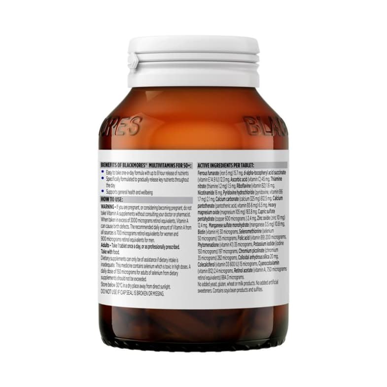 Blackmores Multivitamin For Men, 50+ Sustained Release 60 Tablets วิตามินรวมสำหรับผู้ชาย และวัย 50+ รูปที่ 6