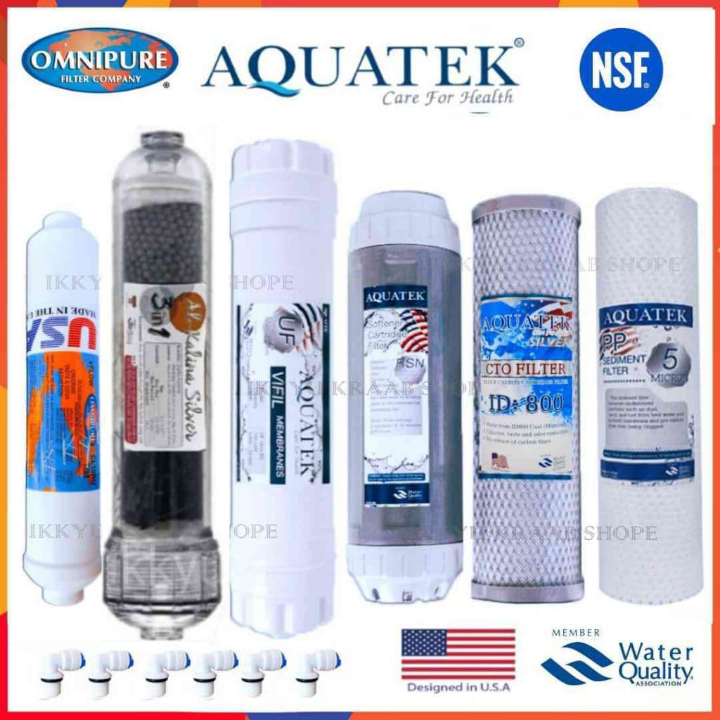 ชุดไส้กรองแร่ Aquatek Alkaline Silver Series 6 ขั้นตอน ฟรี ข้องอ +ก้ามปู 12" รูปที่ 3